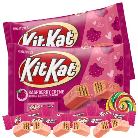 Raspberry And Creme Wafer Mini Kit Kat Candy Bars Individually Wrapped