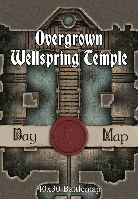 X Battlemap Overgrown Wellspring Temple Seafoot Games Temples