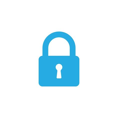 Eps10 Blue Vector Security Padlock Solid Art Icon Isolated On White