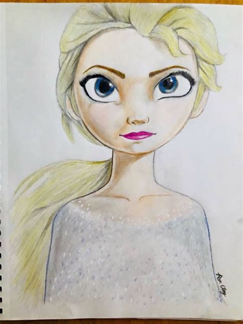 Elsa From Frozen And Frozen 2 Time Lapse Drawing Drawings Color