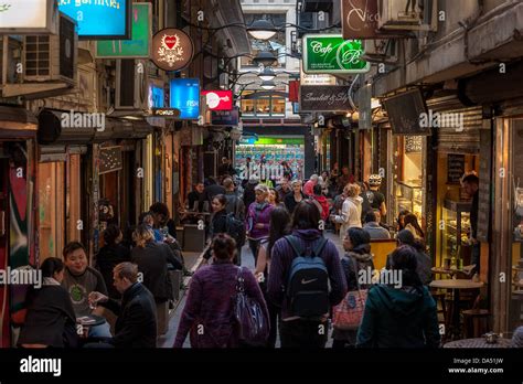 Melbourne Cafe And Restaurant Hub Centre Place Stock Photo Alamy