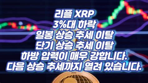 리플 Xrp 3대 하락 하방 압력이 매우 강합니다 다음 상승 추세 까지 열려 있습니다 Youtube