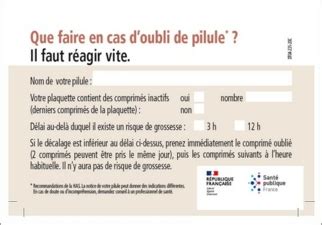 Cespharm Que Faire En Cas D Oubli De Pilule Carte