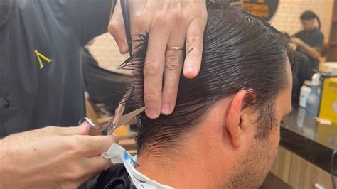 Como Cortar Cabelo Social Todo Na Tesoura T Cnicas De Pente Corrido