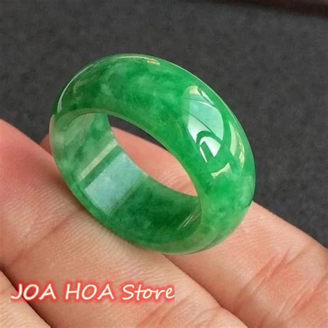 Anillos De Piedra De Jade Verde Natural Para Hombres Y Mujeres Amuleto