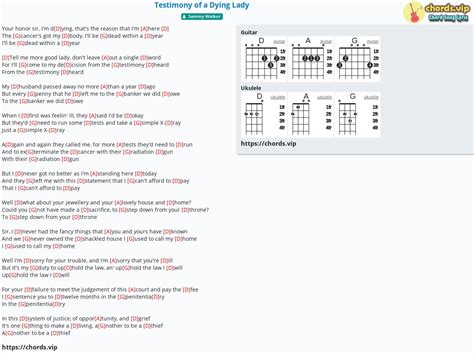 Chord: Testimony of a Dying Lady - tab, song lyric, sheet, guitar, ukulele | chords.vip