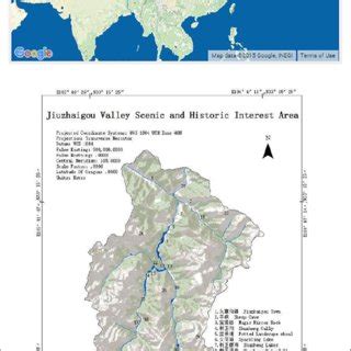 Location and map of Jiuzhaigou Valley National Park. | Download ...