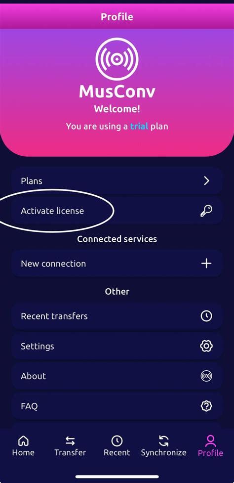 How to activate paid version of MusConv app?