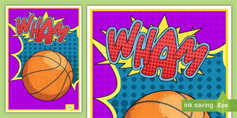 Basketball Pop Art Display Poster L Enseignant A Fait