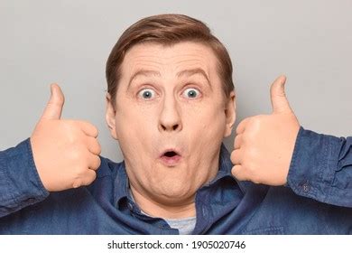 Studio Closeup Portrait Shocked Fearful Mature Stock Photo 1905020782