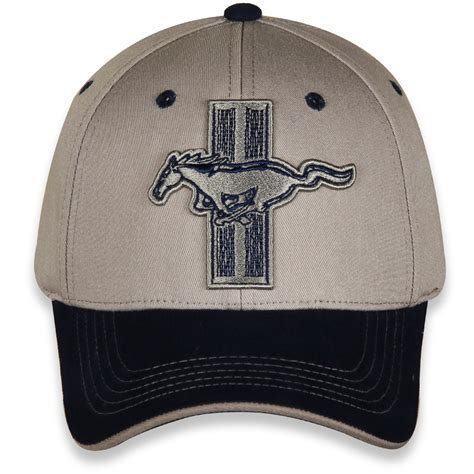Ford Mustang Tri Bar Gray And Blue Hat Auto Gear Direct