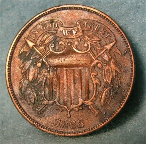 1868 Two 2 Cent Piece High Grade Details United States Type Coin