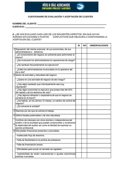 Cuestionario de aceptación y continuidad de clientes CUESTIONARIO DE