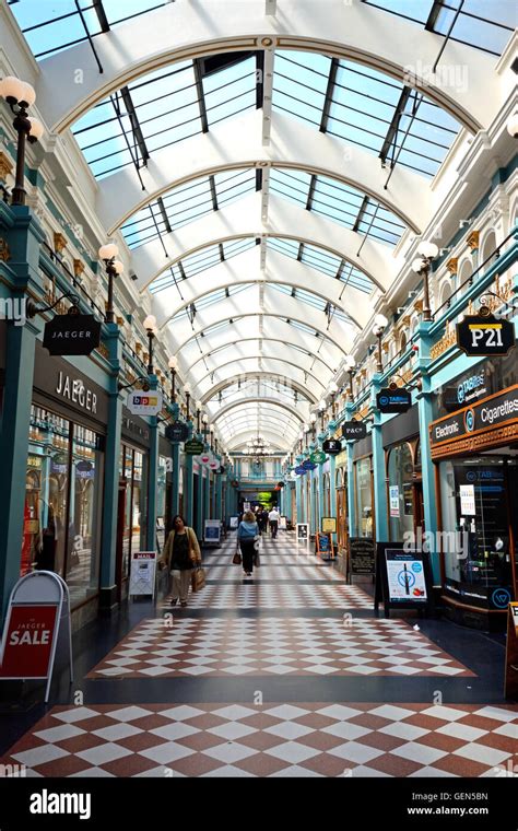 Shoppers Walking Through The Burlington Arcade Birmingham England Uk