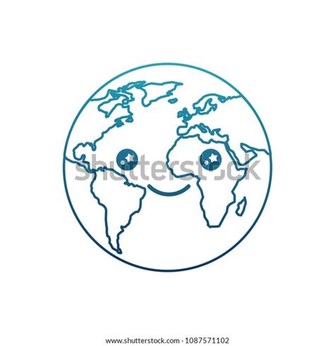 World Planet Earth Kawaii Character Stock Vector Royalty Free