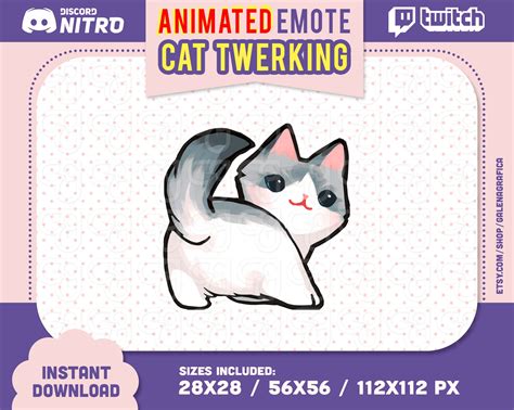 Animated Emote Cat Twerking Emoji For Streamer Emote Cat For