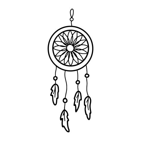 Dream Catcher In Doodle Style Hand Drawing 3317108 Vector Art At Vecteezy