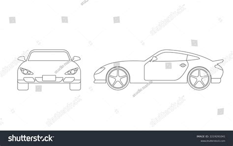 Sports Car Line Drawing Illustration Front Stock Vector (Royalty Free ...