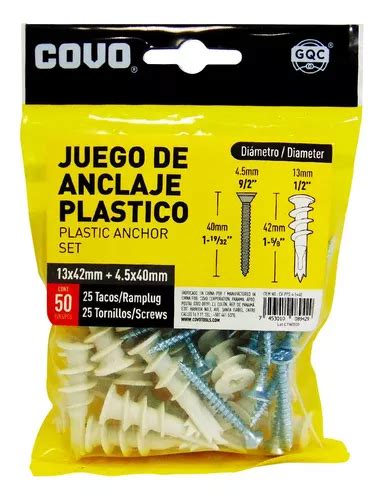 Tornillo Con Ramplug Especial P Drywall 4 5x40mm50pzs Covo Mercadolibre