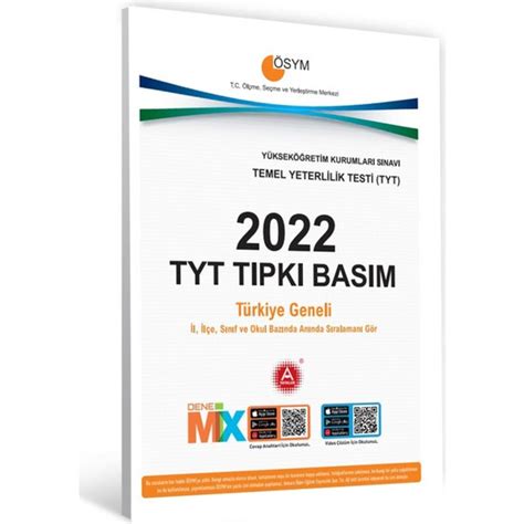 A Yayınları 2022 TYT Tıpkı Basım Temel Yeterlilik Testi Kitabı