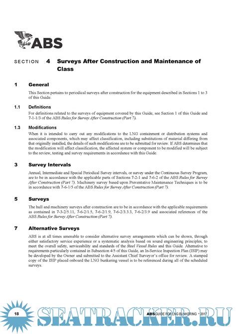 Abs Rules For Survey After Construction