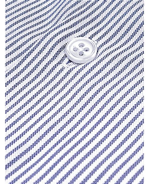 Chemise col Français Blanche avec rayure bleu tissé