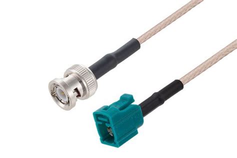 BNC Male To Water Blue FAKRA Jack Cable Using RG316 DS Coax With HeatShrink