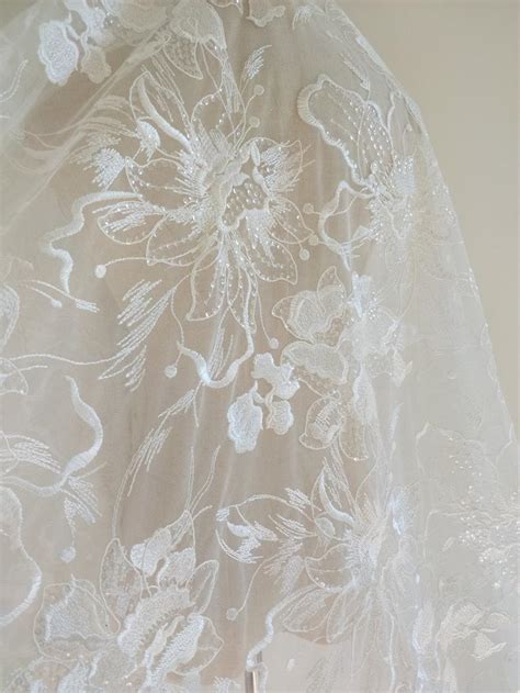 White Ivory Lace Fabric Guipure Lace Material Bridal Wedding Etsy