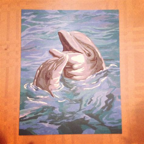 Acrylic painting - dolphins | Painting, Art, Acrylic painting