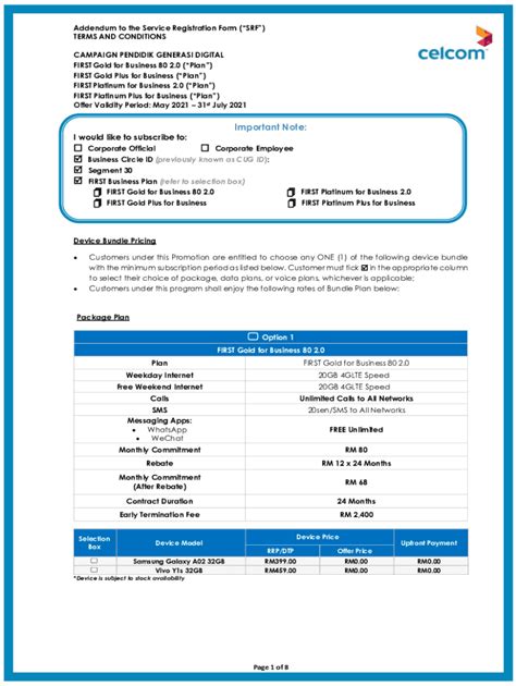 Fillable Online Addendum To The Service Registration Form Srf