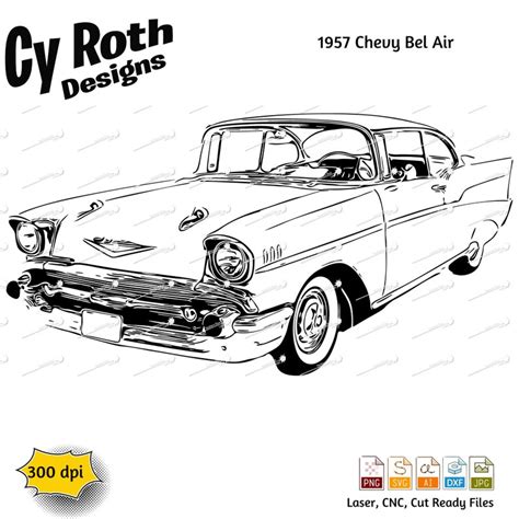 Chevy Bel Air Svg Png Ai Dxf File Classic Car Svg Etsy Uk