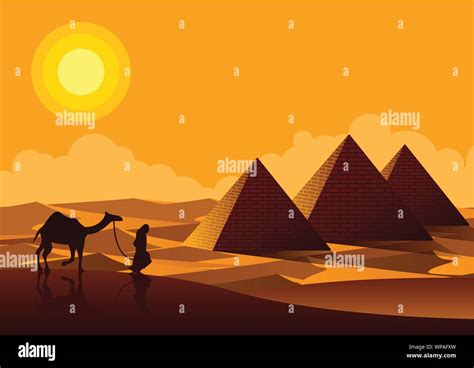 Sphinx Pyramide Célèbre Monument De LÉgyptestylesilhouette Vector