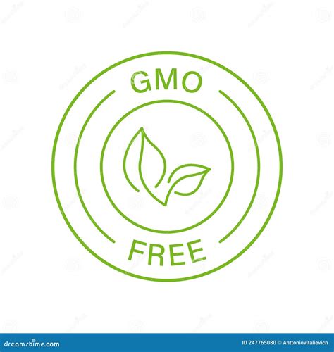 Non Gmo Label Only Natural Organic Product Line Icon Gmo Free Green