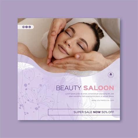 Modèle De Flyer De Salon De Beauté Vecteur Premium
