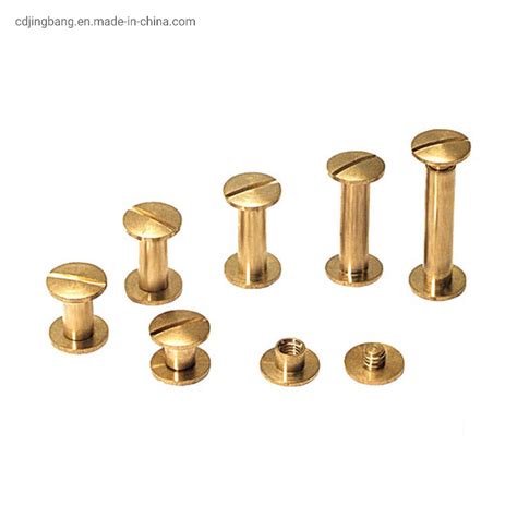 Brass Book Binding Post Rivets Slotted Color Male And Female Chicago Screw China Sex Bolts And