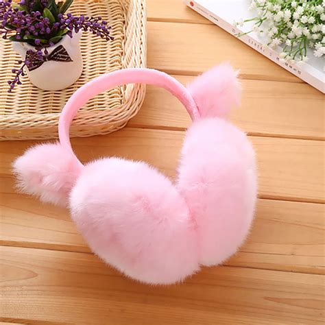 Women Girls Cute Ear Cover Plush Soft Winter Warm Folding Earmuffs ...