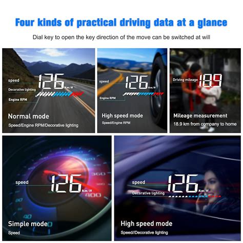 Wiiyii Pantalla De Cabeza Hud M Medidor Inteligente Obdgps Velocidad