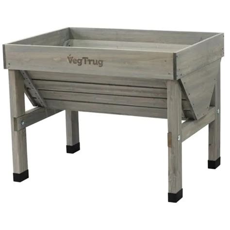 Vegtrug Small Classic Raised Planter Grey Wash Wood Downtown