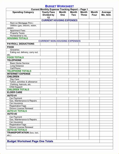 Truck Driver Expenses Worksheets