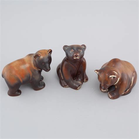 Three Stoneware Figurines By Gunnar Nylund For R Rstrand Second Half