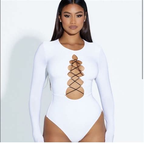 Naked Wardrobe Tops Naked Wardrobe Lace Up Bodysuit Nwt Poshmark