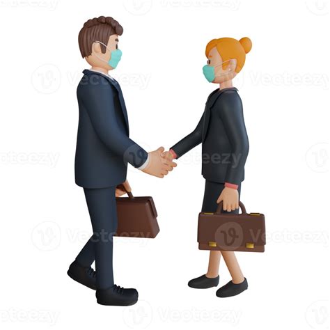 Businessman And Businesswoman Character Illustration 3d Rendering