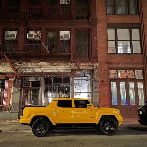 Custom Yellow Gmc Hummer Ev Spotted In Nyc