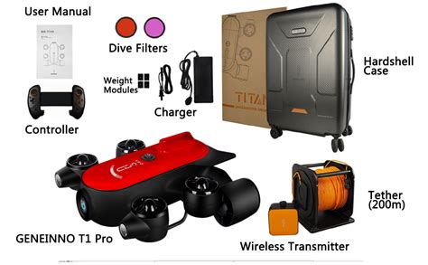 Amazon.com : G GENEINNO 200M Tether Titan Professional Underwater Drone ...