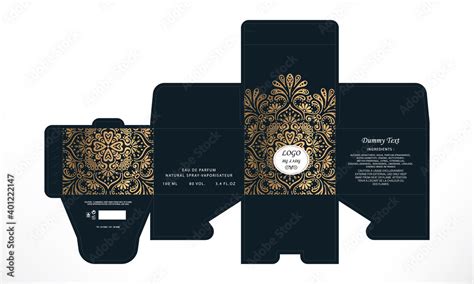 Perfume Packaging Box Design Luxury Products Box Die Line 3d Box