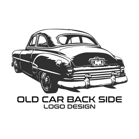 Premium Vector Old Car Back Side Vector Logo Design