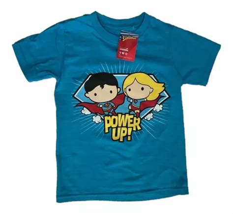 Playera Superman Power Up Supergirl Niños Superheroes Niñas Meses sin