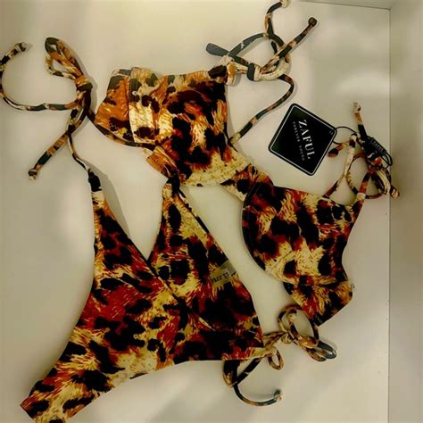 Zaful Swim Nwt Zaful Leopard Print Bikini Medium Poshmark