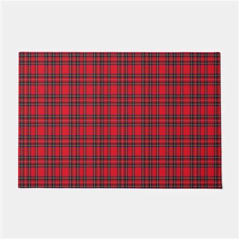 Royal Stewart Tartan Red Black Plaid Doormat Zazzle