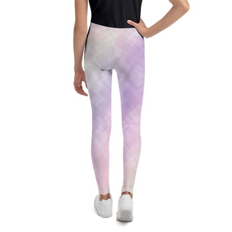 Pastel Glimmer Youth Leggings Halftone Pink And Purple Etsy